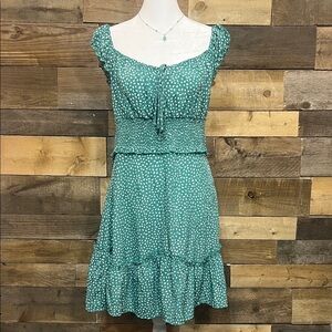 Green Polka Dot-like Dress